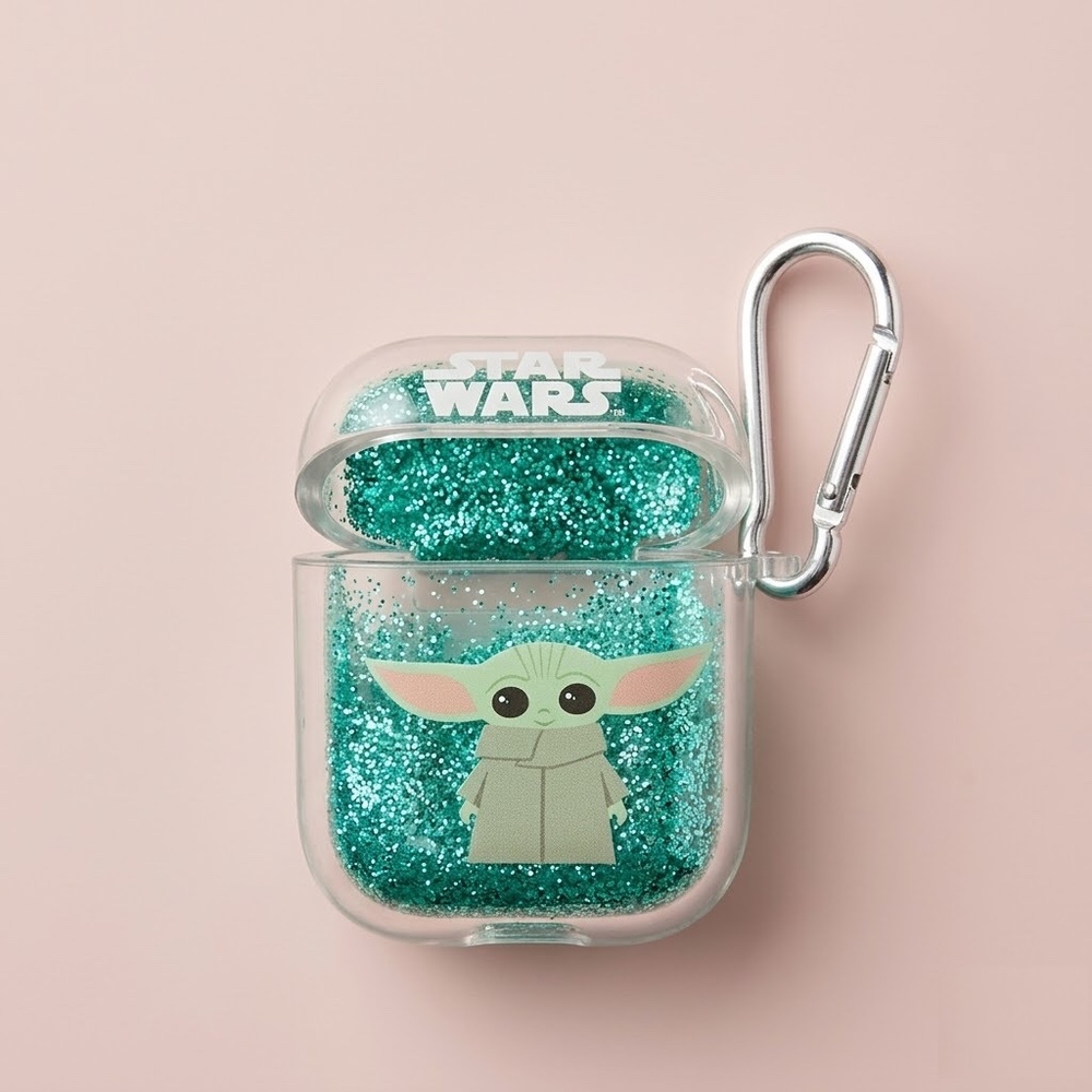 [BOGO] NWT Primark Star Wars Yoda Green Liquid Glitter AirPods Case